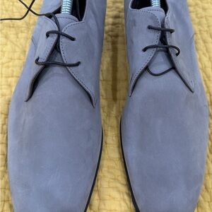 Salvatore Ferragamo Gray Oxfords with Open Lacing